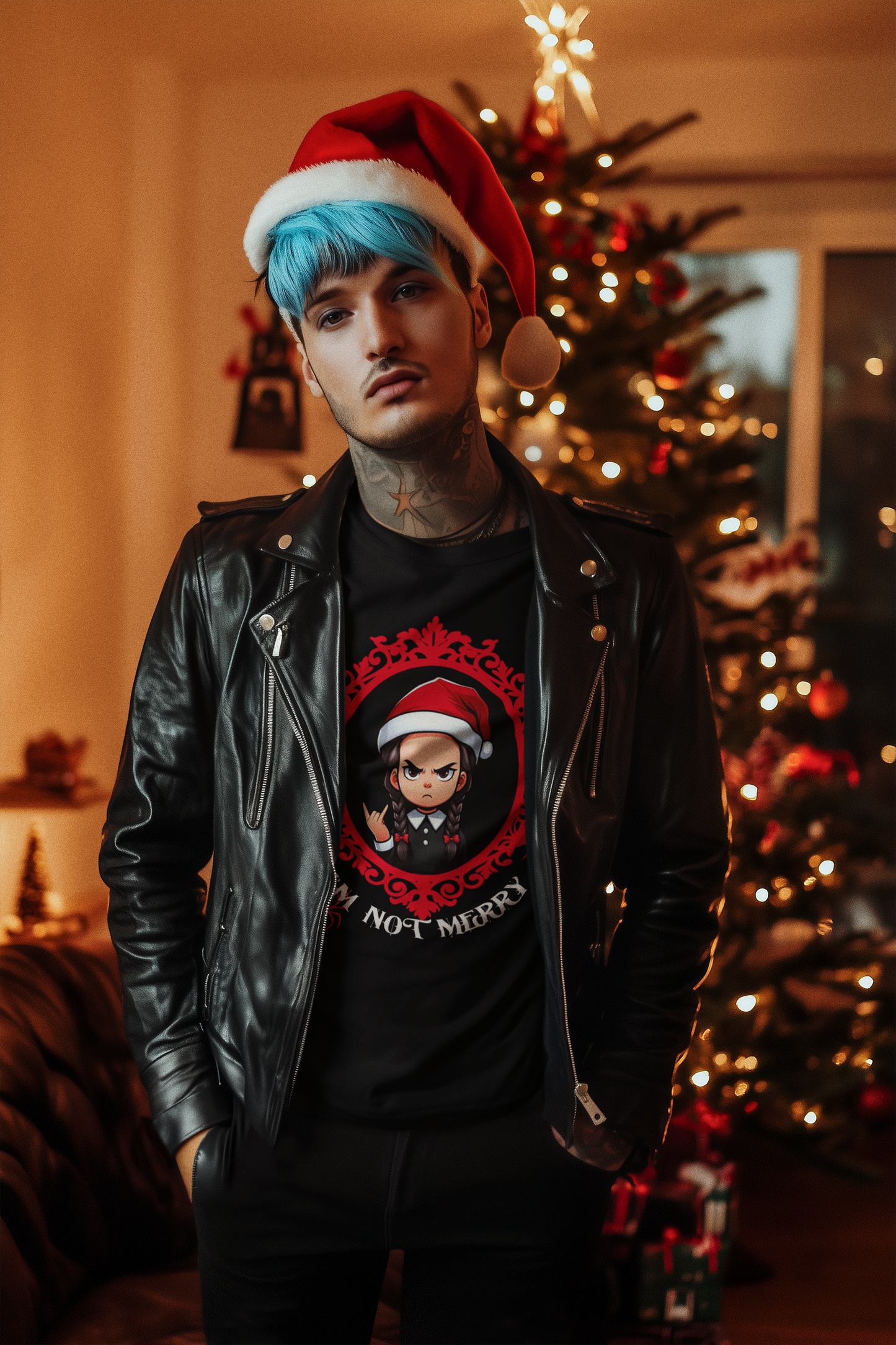 Camiseta "I'm Not Merry": Navidad con un Toque de Oscuridad