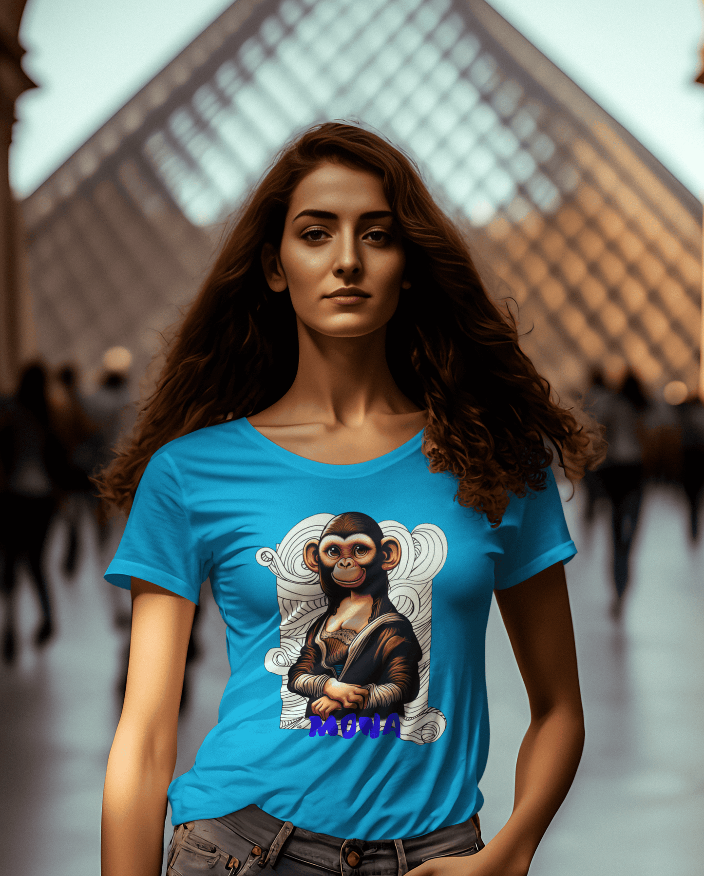 Camiseta "Mona": La Mona Lisa con un Toque Divertido