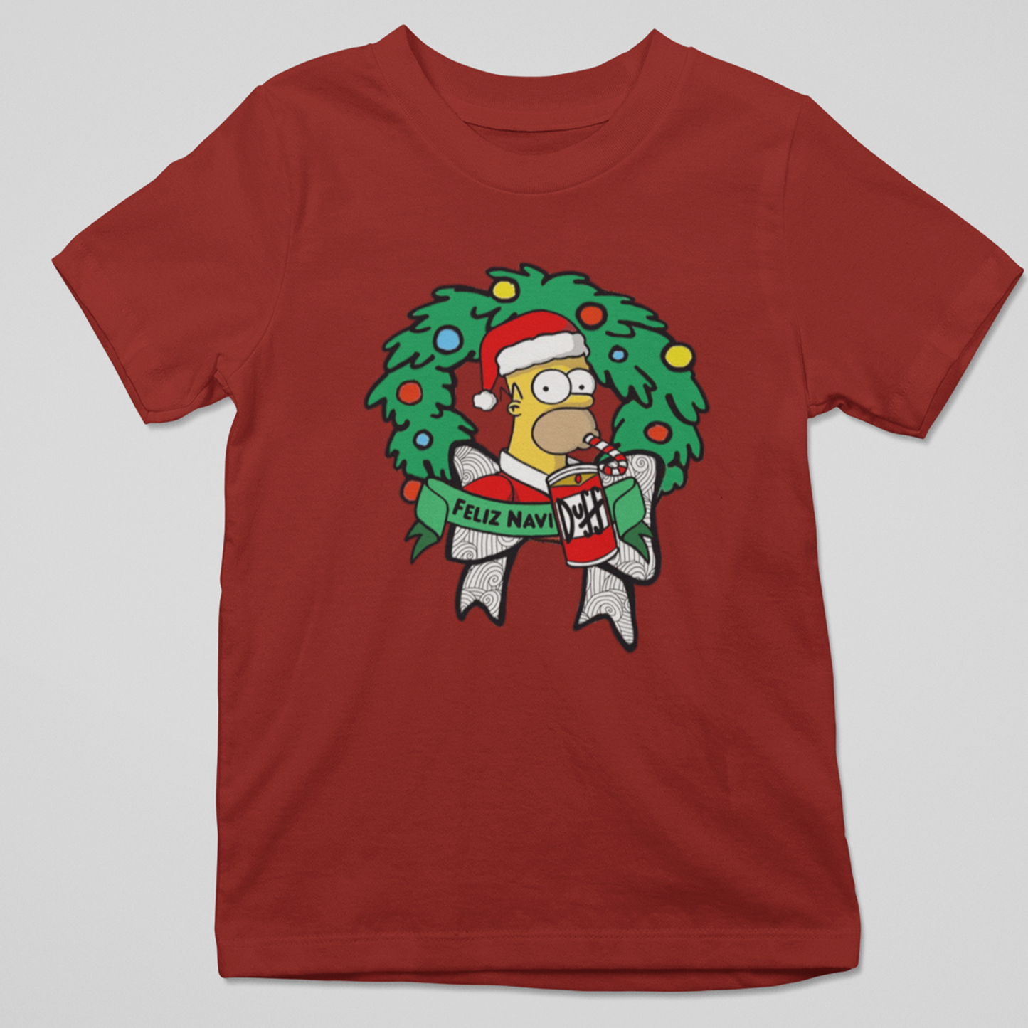 Camiseta Navideña Homero: ¡Feliz NaviDuff!