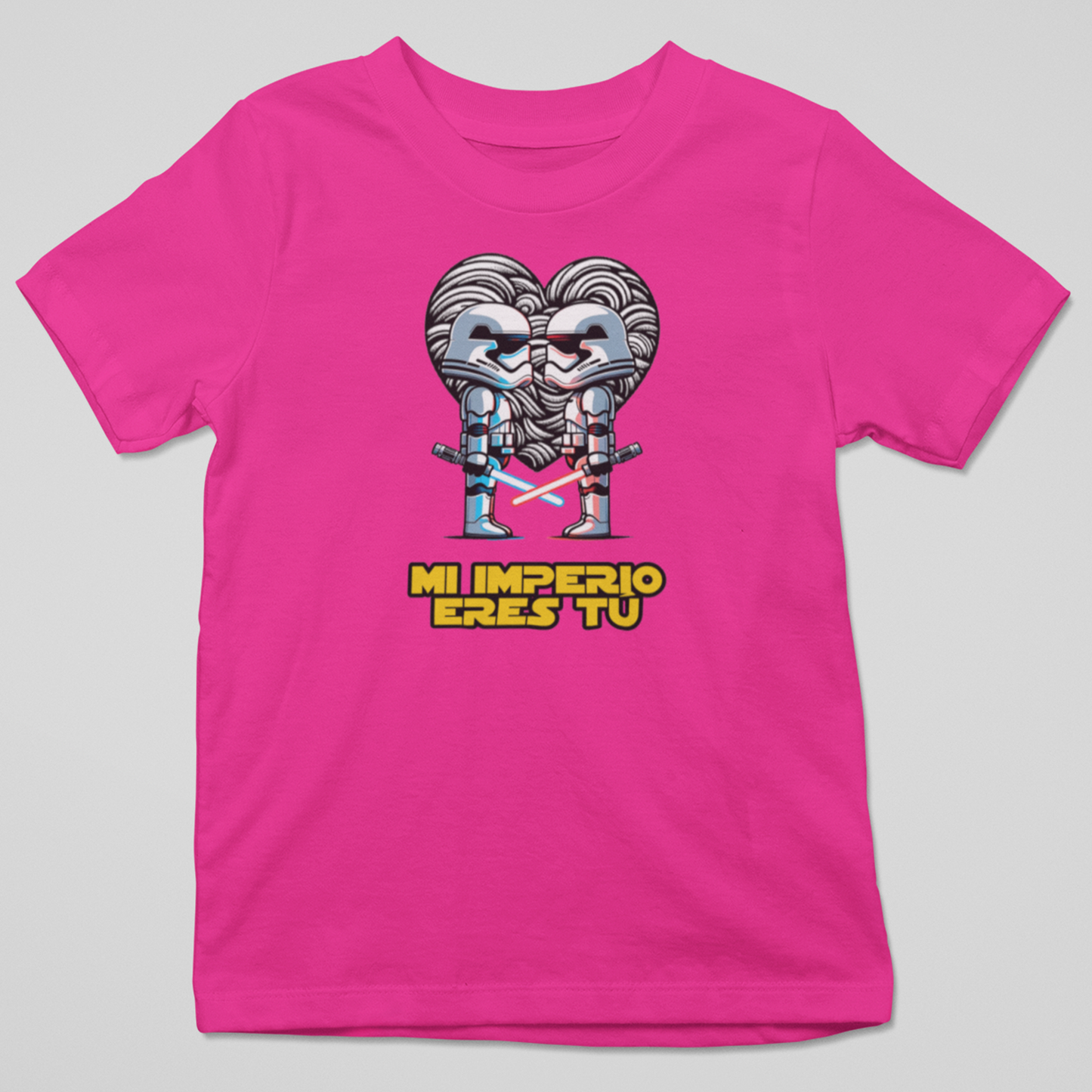 Camiseta manga corta rosa mi imperio eres tu