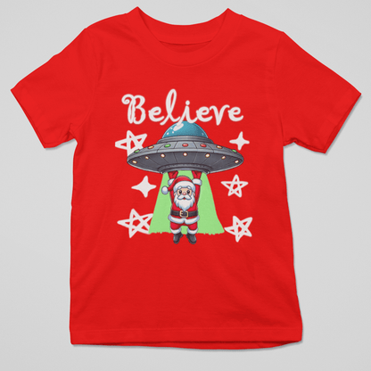 Camiseta Believe Navidad
Papá Noel OVNI
Navidad divertida ropa
StarWayToHelen diseño
Regalos originales Navidad