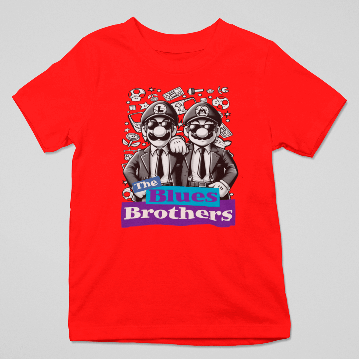 Camiseta "The Blues Brothers" - Estilo Divertido de Mario Bros 🎩🎶