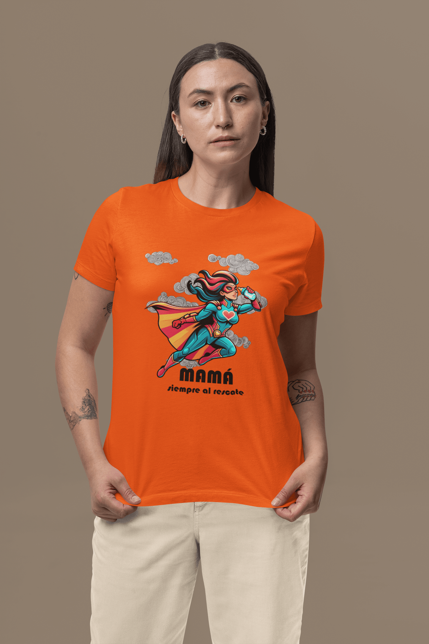 CAMISETA MANGA CORTA NARANJA DIA DE LA MADRE