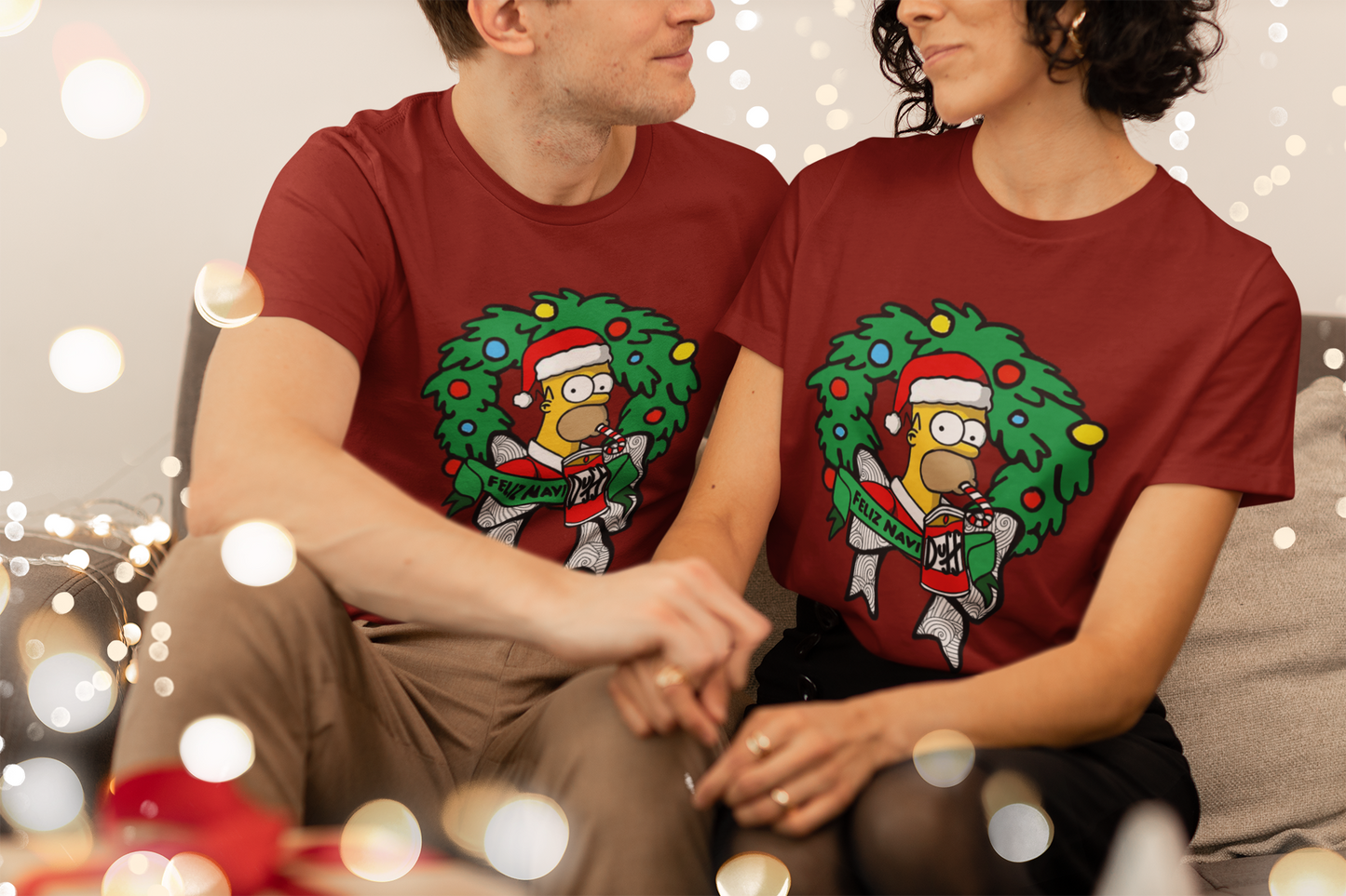 Camiseta Navideña Homero: ¡Feliz NaviDuff!