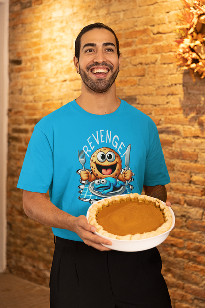 Camiseta divertida y original Revenge Cookie - Galleta vengadora comiéndose al monstruo de las galletas