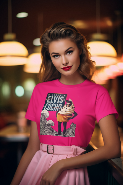 Camiseta "Elvis Cocho" - Humor y Estilo para Fans del Rock &amp; los Cupcakes 🎤🧁