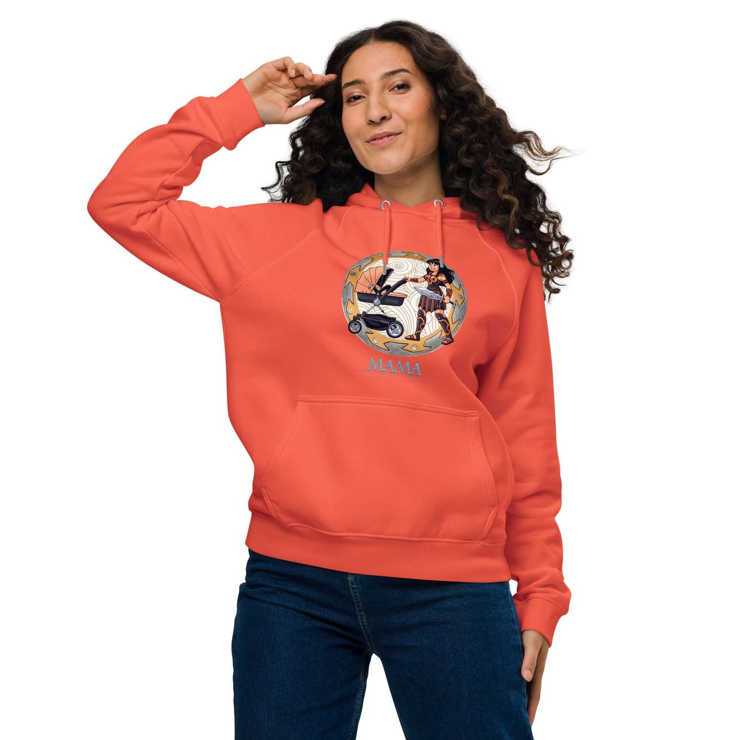 SUDADERA CON CAPUCHA NARANJA DIA D ELA MADRE