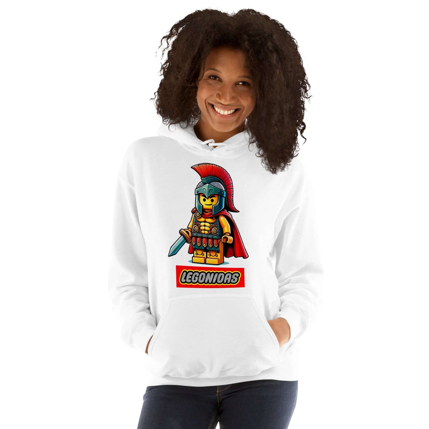 SUDADERA BLANCA CON CAPUCHA LEONIDAS