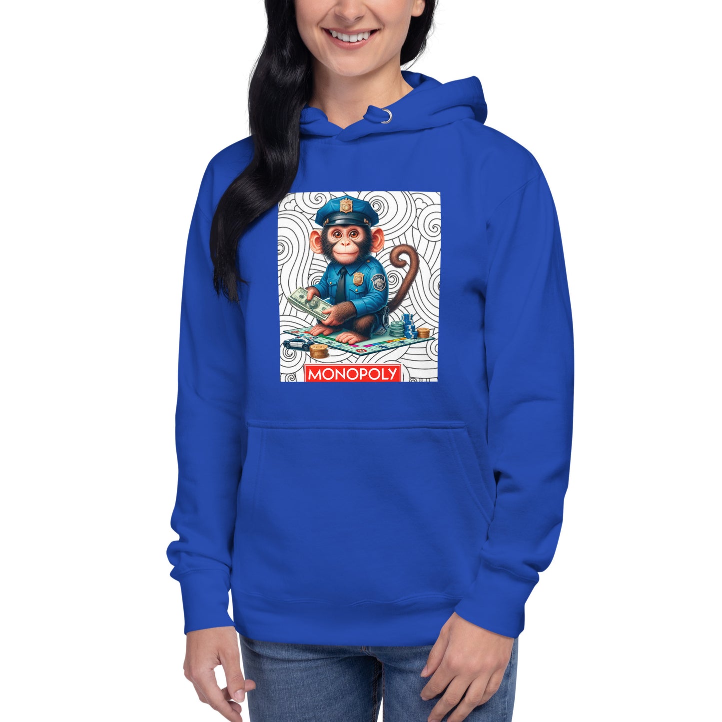 SUDADERA CON CAPUCHA AZUL MONOPOLI